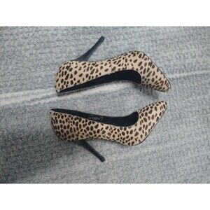Steve Madden Leopard Faux Fur Heels Sz 6 Classic Artsy Sexy